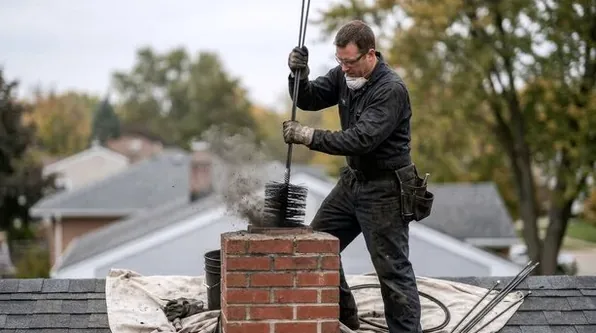 Rooftop chimney sweep in Yonkers